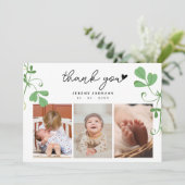 Modern Botanisch Fotocollage Spring Baby shower Bedankkaart (Staand voorkant)