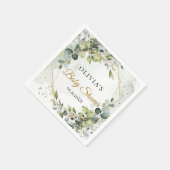 Modern botanisch groen bladgoud Baby shower Servet (Hoek)