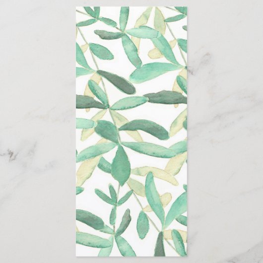 Modern Botanisch groen bruiloft Menu (Achterkant)