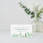 Modern Botanisch groen Bruiloft Website Kaart (Staand voorkant)