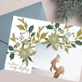 Modern  Botanisch Kerst Foto Lijst Feestdagenkaart