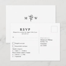 Modern Botanisch Monogram Trouw RSVP