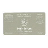 Modern botanisch neutraal groen natuurproduct etiket (Voorkant)