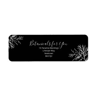 Modern Botanisch Schrift Retouradres Label