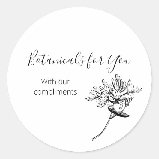 Modern Botanisch Script en Honeysuckle Sticker (Voorkant)