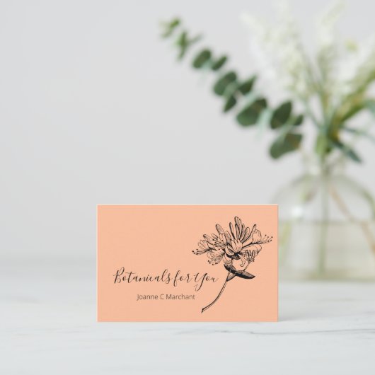 Modern Botanisch Script en Honeysuckle UK / Euro Visitekaartje (Staand voorkant)