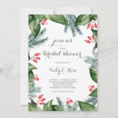 Modern Botanische Kerst Vrijgezellenfeest Kaart (Voorkant)