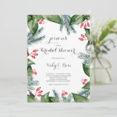 Modern Botanische Kerst Vrijgezellenfeest Kaart (Staand voorkant)