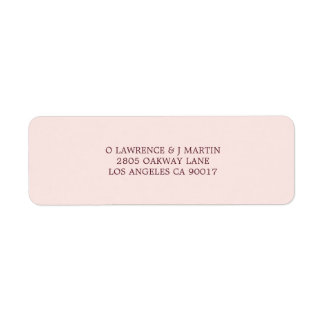 Modern Bourgondië Blush Roze Bruiloft Adres Etiket