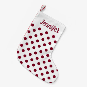 Modern Bourgondië Stippenpatroon Kleine Kerstsok