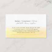 Modern Boutique Sunny Yellow Waterverf Business Informatiekaartje (Achterkant)