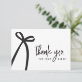 Modern bow Custom business Handlettering Bedankkaart (Staand voorkant)