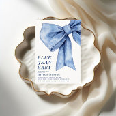 Modern Bow Denim Verjaardagsfeest Kaart