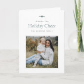 Modern Bow | Eenvoudige minimale kerstfoto's Feestdagen Kaart (Voorkant)