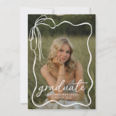 Modern Bow Photo Graduation Party Invitation (Devant)