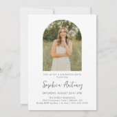 Modern Bow Photo Graduation Party Invitation (Dos)