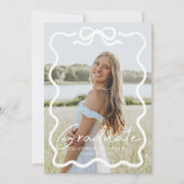 Modern Bow Photo Graduation Party Invitation (Devant)