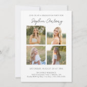 Modern Bow Photo Graduation Party Invitation (Dos)