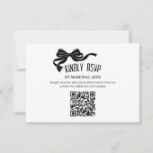 Modern Bow RSVP card with QR code  (Voorkant)