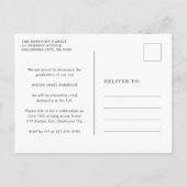 Modern Boy Afstuderen van de Bekleding van de Teks Aankondigingskaart (Achterkant)