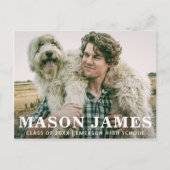 Modern Boy Afstuderen van de Bekleding van de Teks Aankondigingskaart (Voorkant)