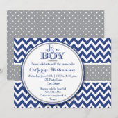 Modern Boy Baby shower Invitation, het is een jong Kaart (Voorkant / Achterkant)