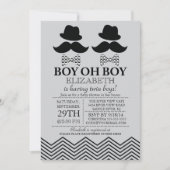 Modern Boy Little Man snor TWINS Baby shower Kaart (Voorkant)