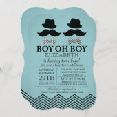 Modern Boy Little Man snor TWINS Baby shower Kaart (Voorkant / Achterkant)