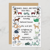 Modern Boy Theme baby shower Uitnodiging (Voorkant / Achterkant)