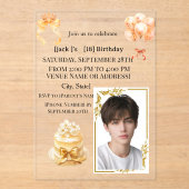 Modern Boy's 18th Birthday Photo Party Invitation  (Recto)