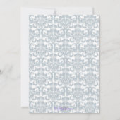 Modern Boys Community Invitation Silver Damask Kaart (Achterkant)