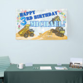 Modern Boys Construction Kind's Verjaardagsfeest Spandoek (Beurs)