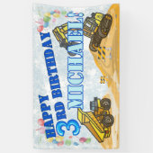 Modern Boys Construction Kind's Verjaardagsfeest Spandoek (Verticaal)