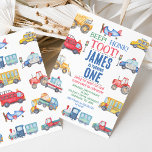 Modern Boys Transport 1er Anniversaire Invitation<br><div class="desc">Modern Boys Transport 1er Anniversaire Invitation Cute boy's transport thème de première anniversaire invitation avec divers véhicules et texte coloré. L'invitation de ce garçon à transporter 1er anniversaire peut être utilisée pour n'importe quel âge.</div>