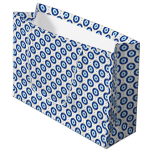 Modern Boze Oog Patroon Blauw & Goud Bescherming Groot Cadeauzakje