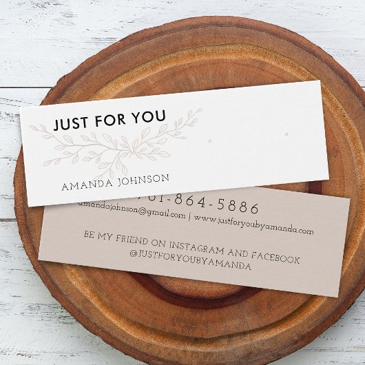 Modern Branch Earthy Stud Earring Display Card Mini Visitekaartjes