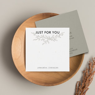 Modern Branch Earthy Stud Verdien Display Card Vierkante Visitekaartjes