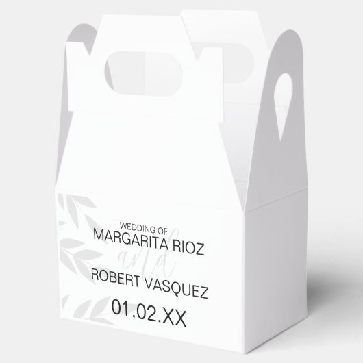 Modern Branch Grey White Bedankdoosjes (Geopend)