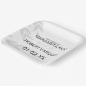 Modern Branch Grey White Papieren Bordje (Gebogen)