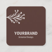 Modern Branch Interieur Ontwerp Koffiebruin Vierkante Visitekaartje (Voorkant)