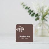 Modern Branch Interieur Ontwerp Koffiebruin Vierkante Visitekaartje (Staand voorkant)