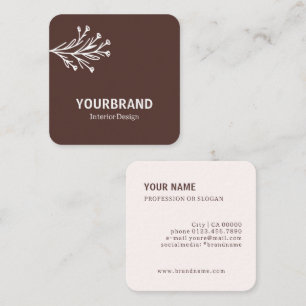 Modern Branch Interieur Ontwerp Koffiebruin Vierkante Visitekaartje