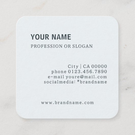 Modern Branch Interieurontwerp Donker en Lichtgrij Vierkante Visitekaartje (Achterkant)