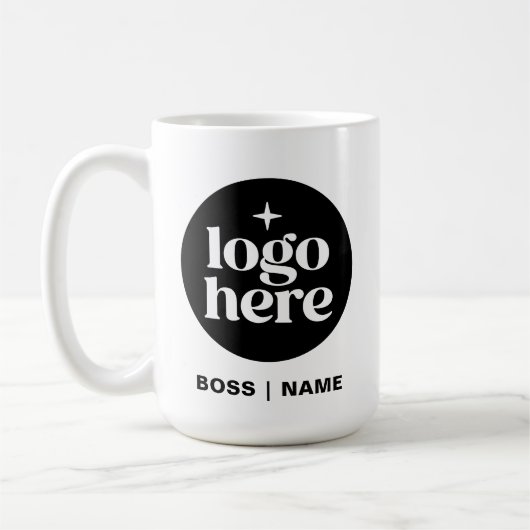 Modern Branded Logo Employee Coffee Mug (Gauche)