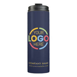 Modern Branded Navy Blue Company Business Logo Thermosbeker