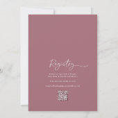 Modern Bridal Shower Invitation in Merlot Wine Kaart (Achterkant)