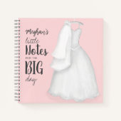 Modern Bride Elegant Pink Weddenschap Notitieboek (Voorkant)
