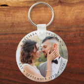 Modern Bride Groom Simple Photo Wedding Sleutelhanger (Achterkant)