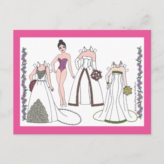 Modern Bride III Paper Doll Briefkaart (Voorkant)