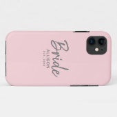 Modern Bride Script Blush roze grijs gepersonalise Case-Mate iPhone Case (Achterkant (horizontaal))